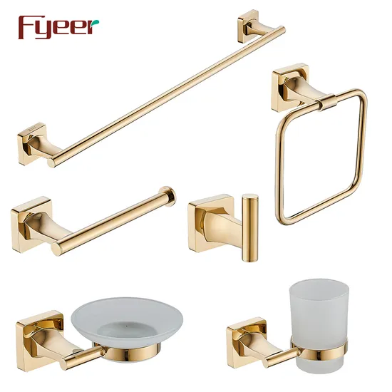 Fyeer Gold Plated Zinc Alloy Bathroom Accessory 