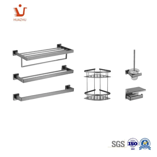 Brand Custom Bathroom Pendant Ass 48h Zinc Alloy Stainless Steel Gun Grey Bathroom Accessories 