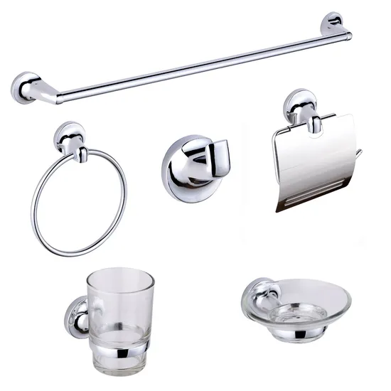Zinc Alloy Material Chrome Plated Cheap 6 PCS Bathroom Accessories Sets 