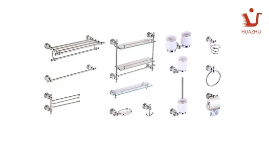 Custom Design Zinc Alloy Chrome Finishing Bathroom Toilet Accessory Sets 