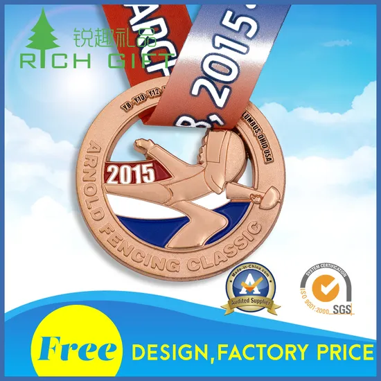 New Design Custom High Quality Fencing Award Metal Medal 