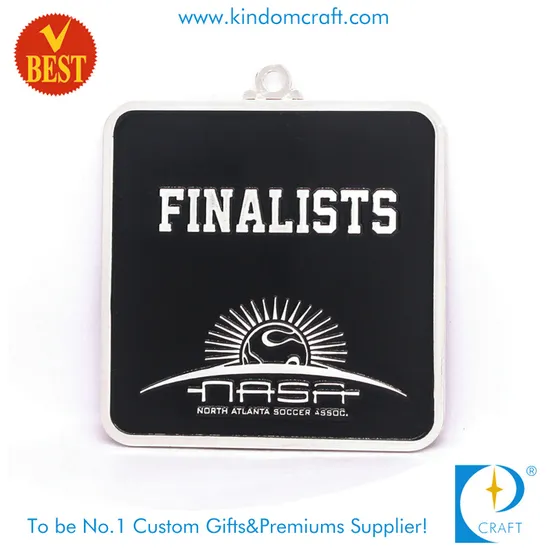 Custom Logo Fashion Soccer/Football Finalist Metal Crafts Silver Zinc Alloy Medallion Medal for Souvenir Gift 