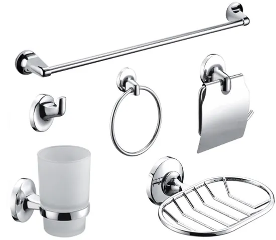 Economical Gold Matt Black Chrome Zinc Alloy Toilet Sanitary Ware 6PCS 7PCS Bathroom Accessories 