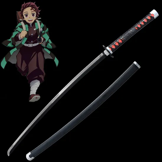 104cm Hashibira Inosuke Carbon Steel Demon Slayer Anime Cosplay Sword 