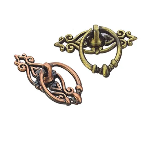 Zinc Alloy 32mm Antique Brass Ring Handle Furniture Handle Door Accessories 