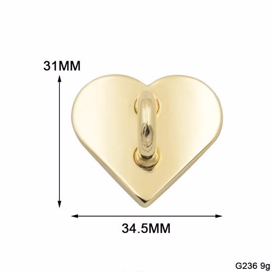 Fashion Alloy Metal Heart Shape Arch Bridges for Bag Luggage Hardware Accessories