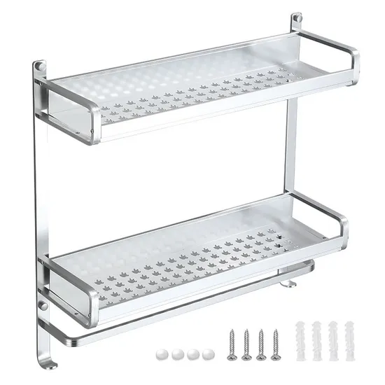 Bathroom Shelf Aluminum Alloy Wall Mounted Corner Shelves Bathroom Accessories 